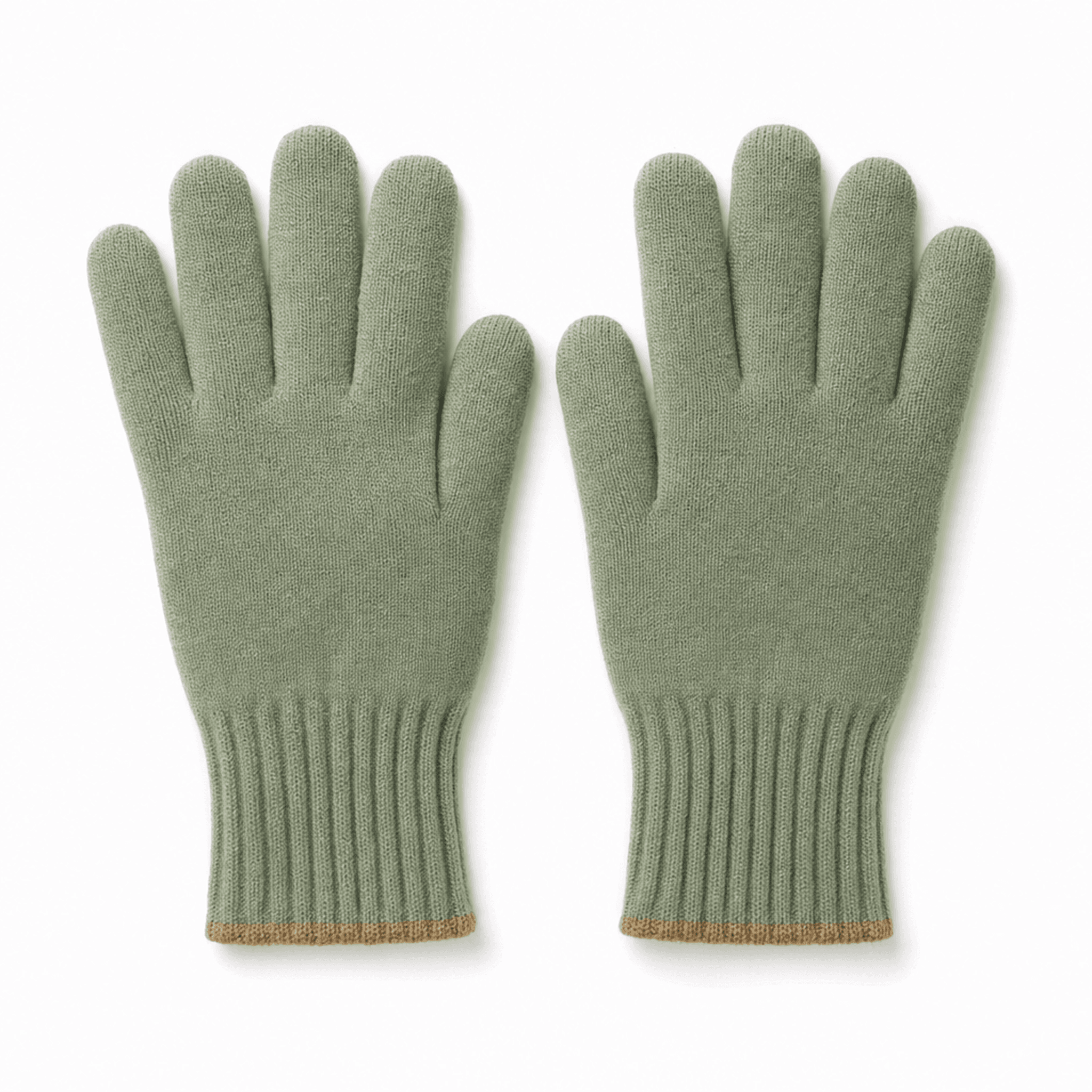 Sage Green Knit Gloves