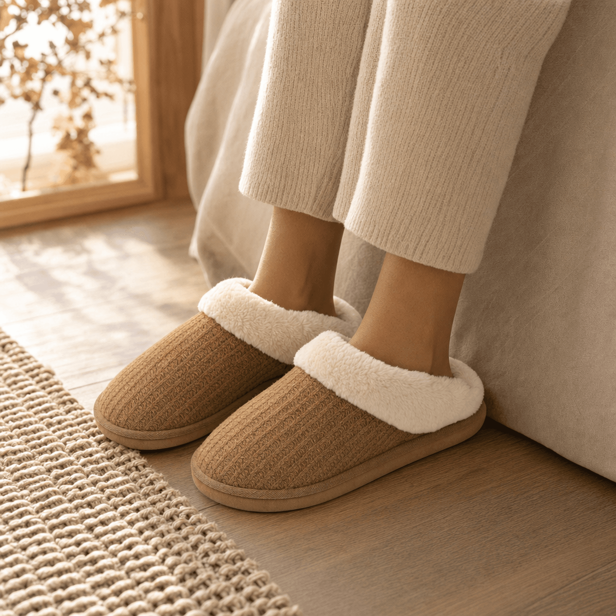 Brown Classic House Slippers — alternate view