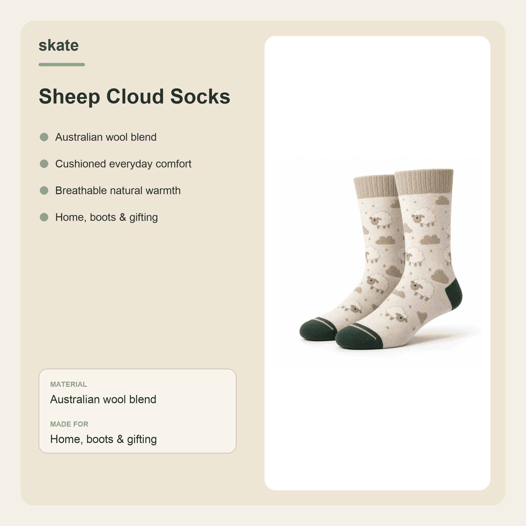 Sheep Cloud Socks Details