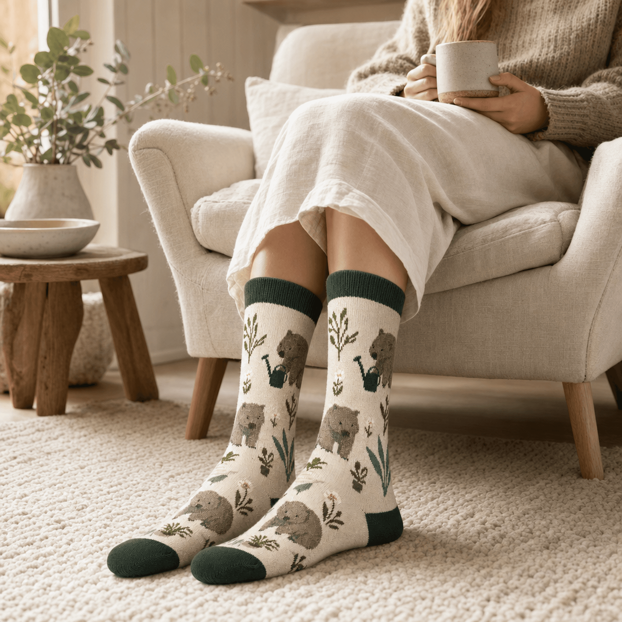 Wombat Garden Socks — alternate view