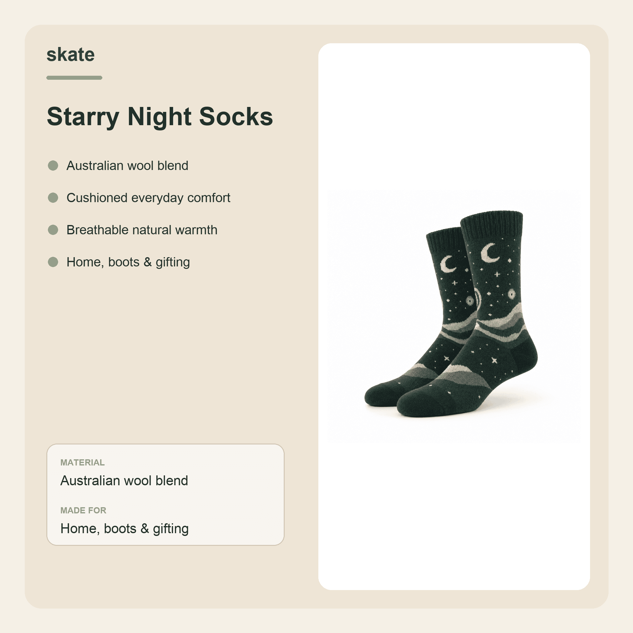 Starry Night Socks Details