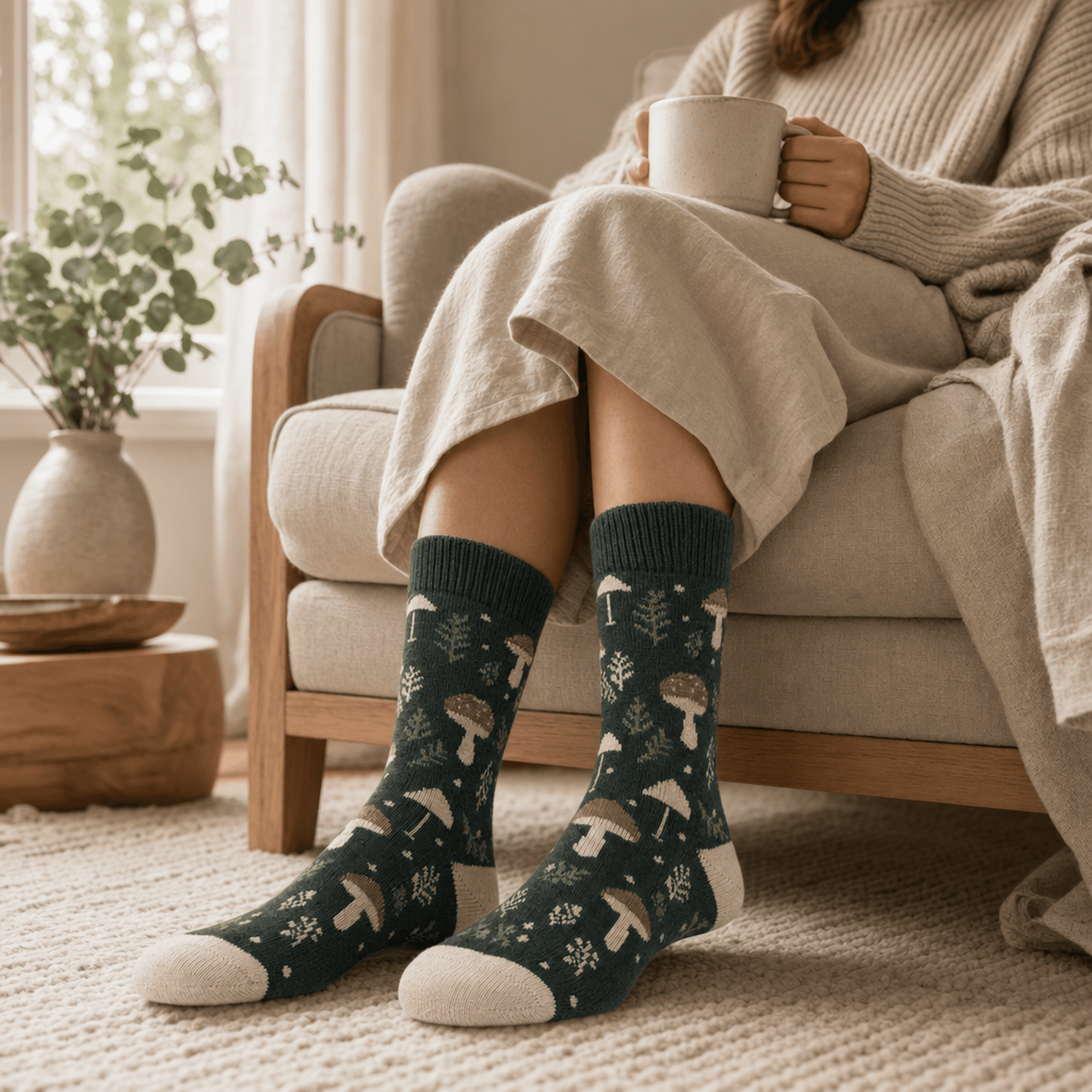 Forest Mushroom Socks — alternate view