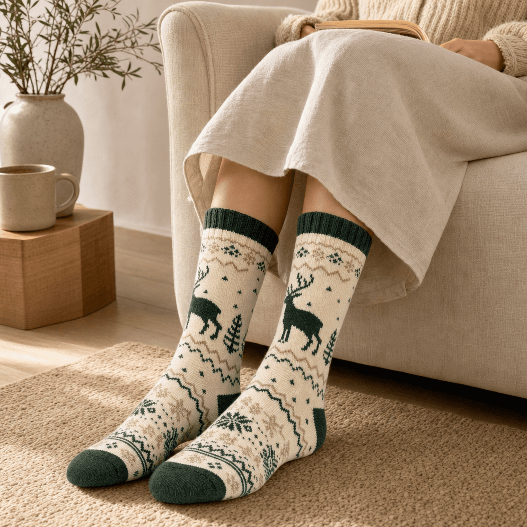 Nordic Deer Socks — alternate view