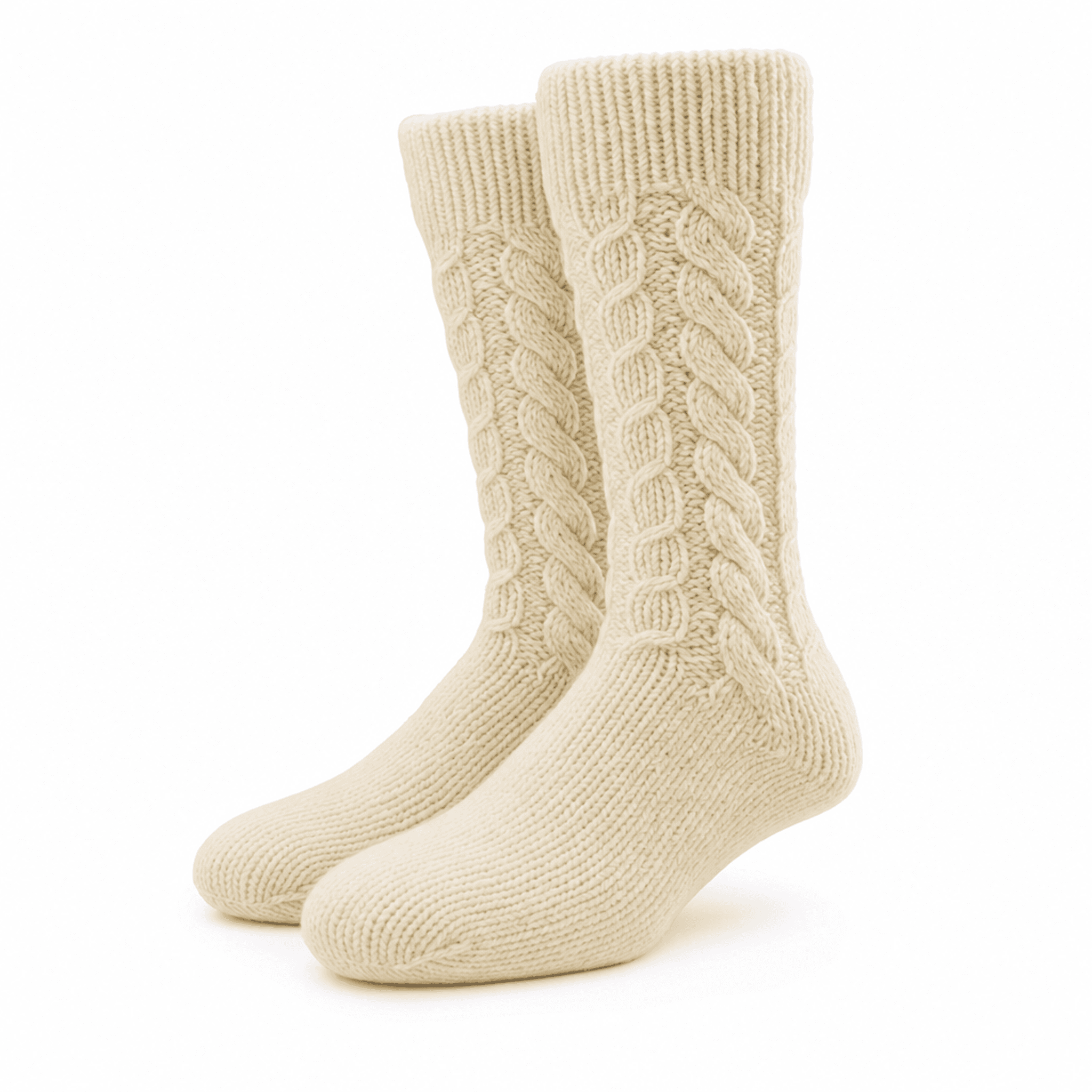 Cream Cable Knit Wool Socks