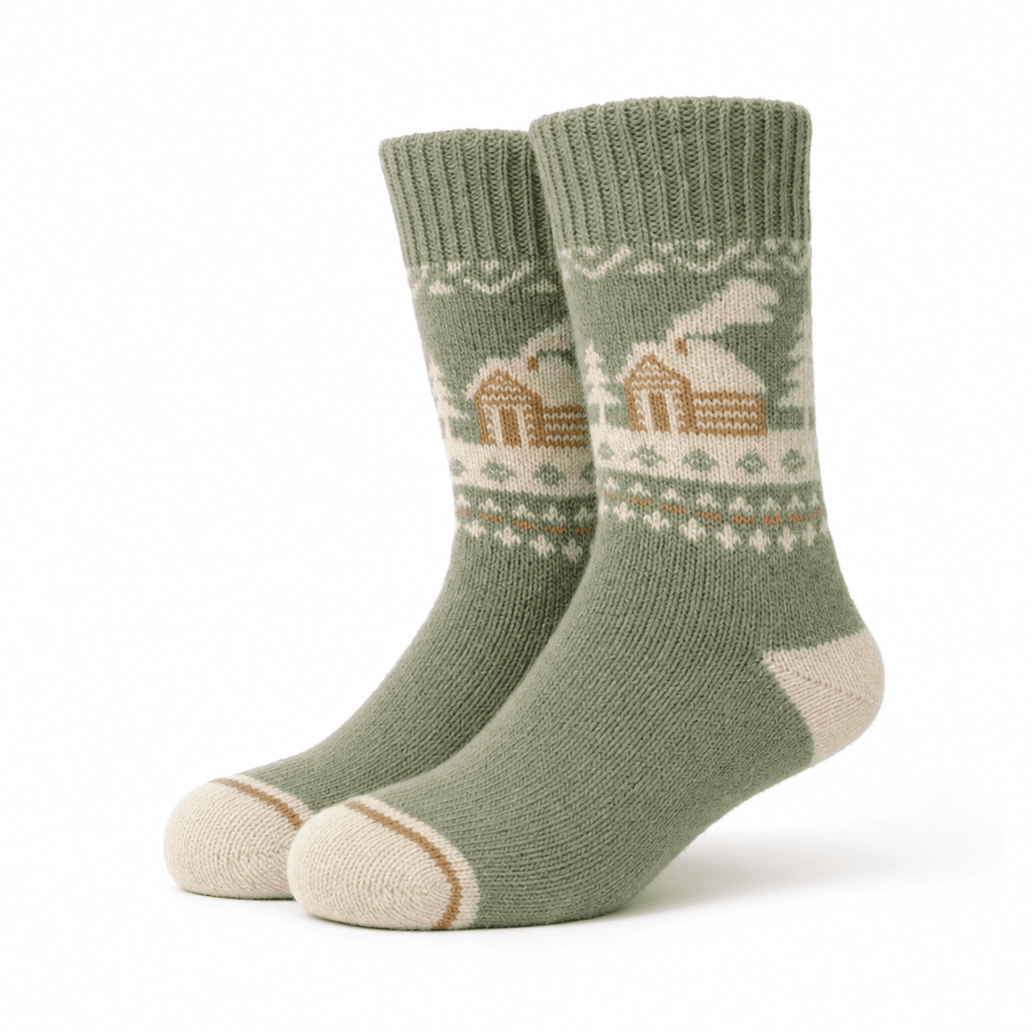 Sage Green Cabin Socks