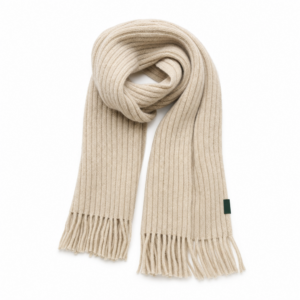 Oatmeal Ribbed Wool Scarf