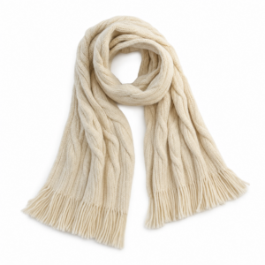 Cream Cable Knit Scarf