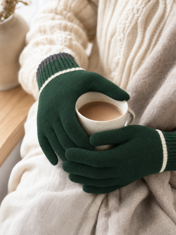 Forest Green Cozy Gloves